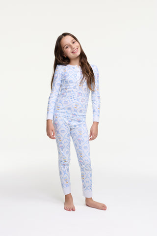 Roller Rabbit Blue Kids Starry Nights Lattice Pajamas