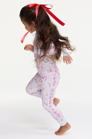 Roller Rabbit Pink Kids Sugarplum Lattice Pajamas