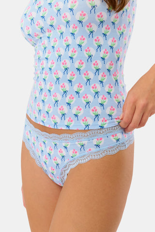 Roller Rabbit Pink Blue Classic Core Thong 4 Pack