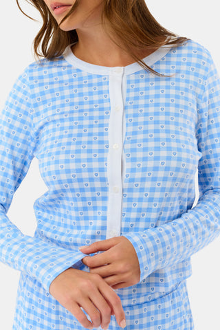 Roller Rabbit Blue Gingham Hearts Nessa Cardigan