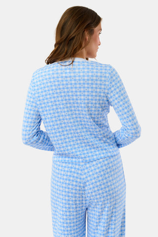 Roller Rabbit Blue Gingham Hearts Nessa Cardigan