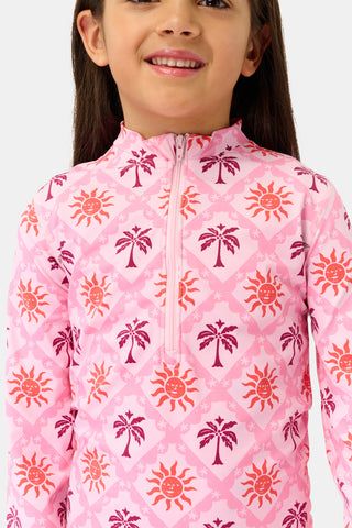 Roller Rabbit Pink Kids Sunny Days Rashguard