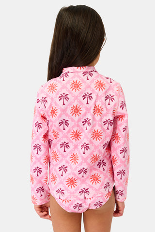 Roller Rabbit Pink Kids Sunny Days Rashguard