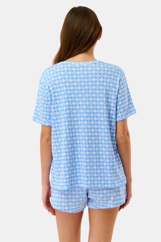 Roller Rabbit Blue Gingham Hearts Camryn Tee