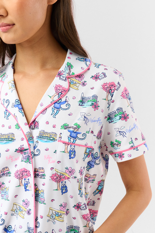 Roller Rabbit Blue Georgetown Monkey Polo Pajamas