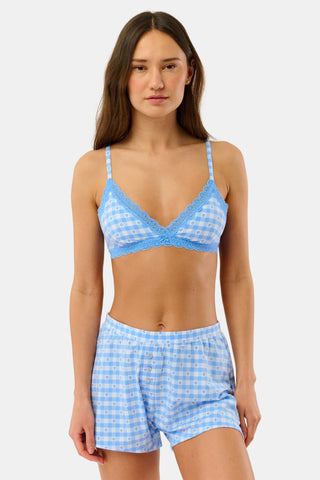 Roller Rabbit Blue Gingham Hearts Jane Bralette