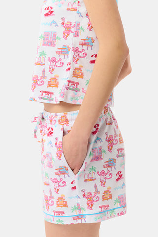 Roller Rabbit Pink Miami Monkey Mischa Set