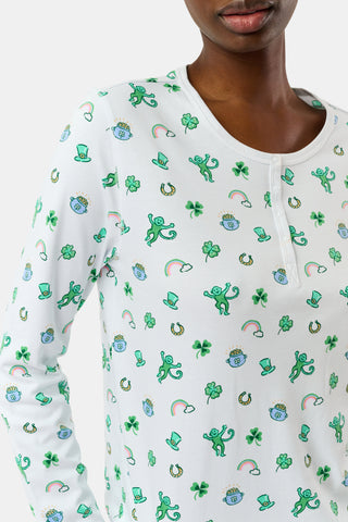 Roller Rabbit Green Luck O' The Monkey Pajamas
