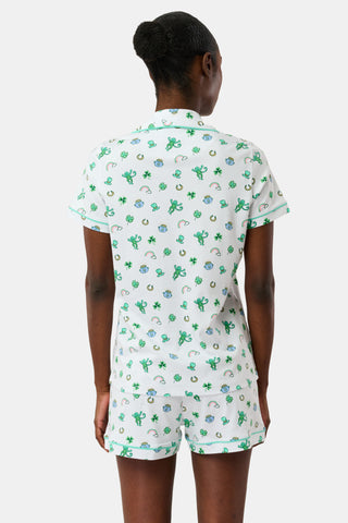 Roller Rabbit Green Luck O' The Monkey Polo Pajamas