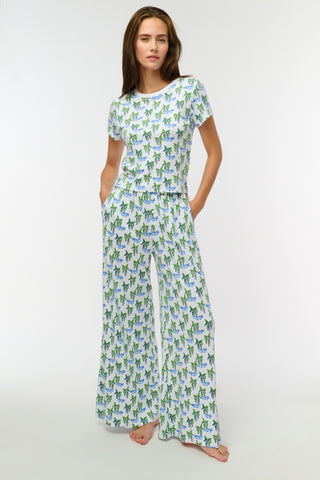 Roller Rabbit Blue Snappy Palms Baby Tee