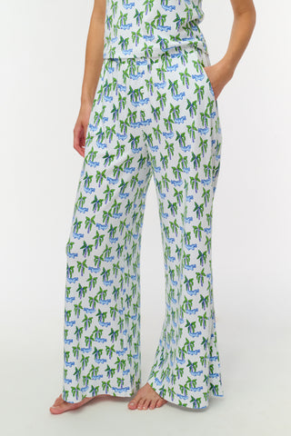 Roller Rabbit Blue Snappy Palms Boden Pant