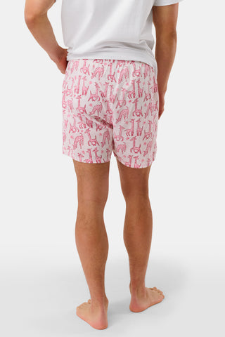 Roller Rabbit Green/Pink Mens Gigi Giraffe Boxer Set