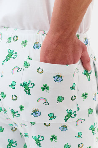 Roller Rabbit Green Mens Luck O' The Monkey Simon Pant