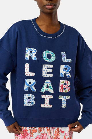 Roller Rabbit Navy Applique Crewneck