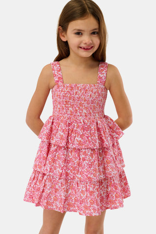 Roller Rabbit Tangerine Kids Suzie Floral Ribbon Kenia Dress