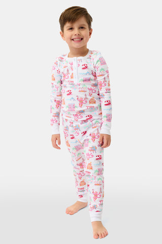 Roller Rabbit Pink Kids Miami Monkey Pajamas