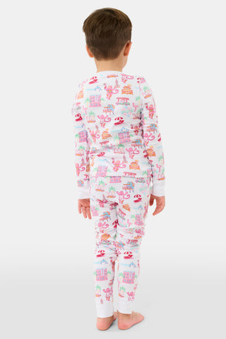 Roller Rabbit Pink Kids Miami Monkey Pajamas