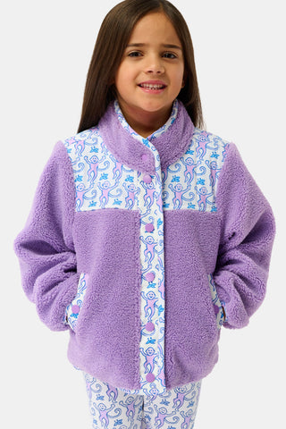 Roller Rabbit Lavender Kids Monkey Lizzie Fleece Jacket