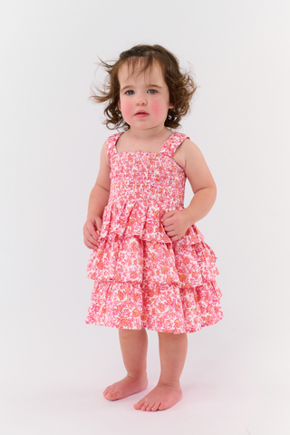 Roller Rabbit Tangerine Kids Suzie Floral Ribbon Kenia Dress