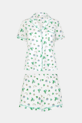 Roller Rabbit Green Luck O' The Monkey Polo Pajamas