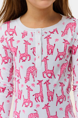 Roller Rabbit Pink Kids Gigi Giraffe Pajamas