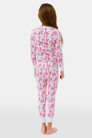Roller Rabbit Pink Kids Gigi Giraffe Pajamas