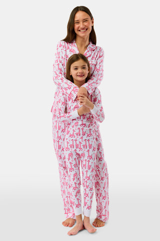 Roller Rabbit Pink Kids Gigi Giraffe Pajamas