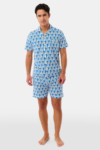 Roller Rabbit Men's Blue Monkey Louie Pajama Set