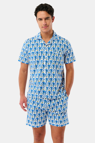 Roller Rabbit Men's Blue Monkey Louie Pajama Set
