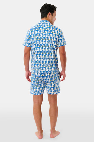 Roller Rabbit Men's Blue Monkey Louie Pajama Set