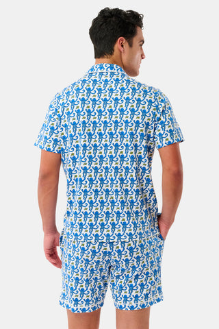 Roller Rabbit Men's Blue Monkey Louie Pajama Set