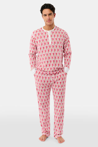 Roller Rabbit Men's Monkey Pink Spencer Pajamas