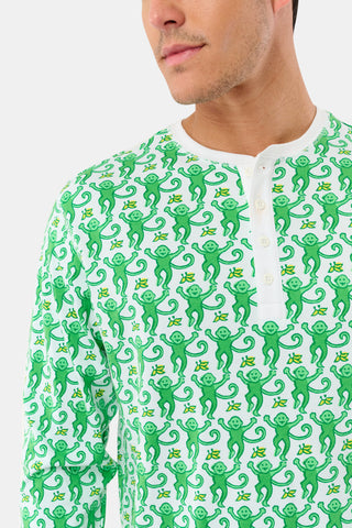 Roller Rabbit Men's Emerald Monkey Spencer Pajamas 