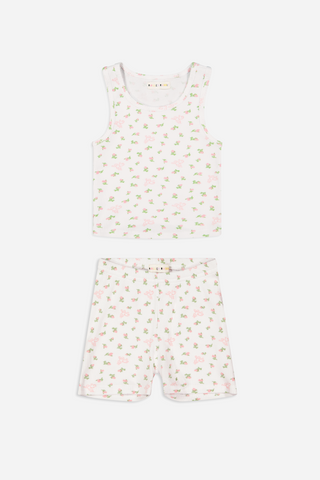 Roller Rabbit Pink Kids Mini Monkey Blossom Mila Tank Set