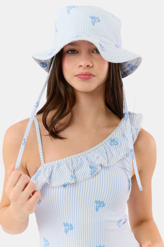 Roller Rabbit Blue Kids Mini Monkey Bucket Hat