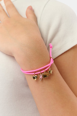 Roller Rabbit Pink ICON PARTY ROPE CHARM BRACELET