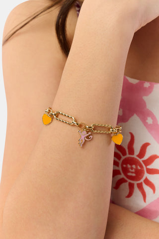 Roller Rabbit Pink/Orange LOVELY MONKEY CHARM BRACELET