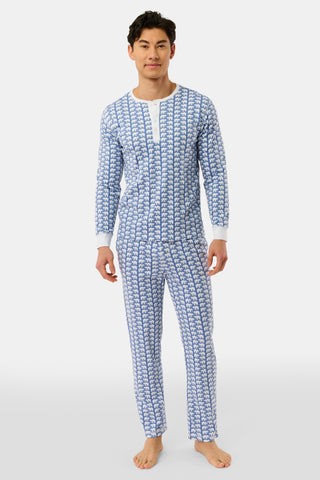 Roller Rabbit Blue Mens Hathi Spencer Pajamas