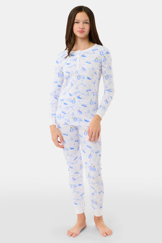 Roller Rabbit Blue Kids Penguin Party Pajamas
