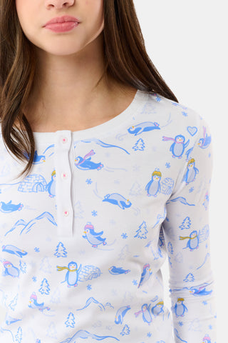 Roller Rabbit Blue Kids Penguin Party Pajamas