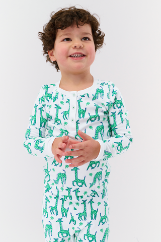 Roller Rabbit Green Kids Gigi Giraffe Pajamas