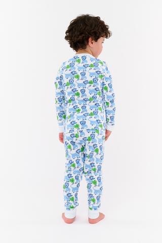 Roller Rabbit Blue Kids Leo The Lion Pajamas