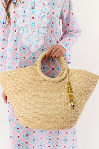 Roller Rabbit Natural Mimi Basket Tote