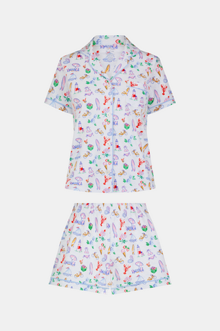 Roller Rabbit Blue Summer Club Polo Pajamas