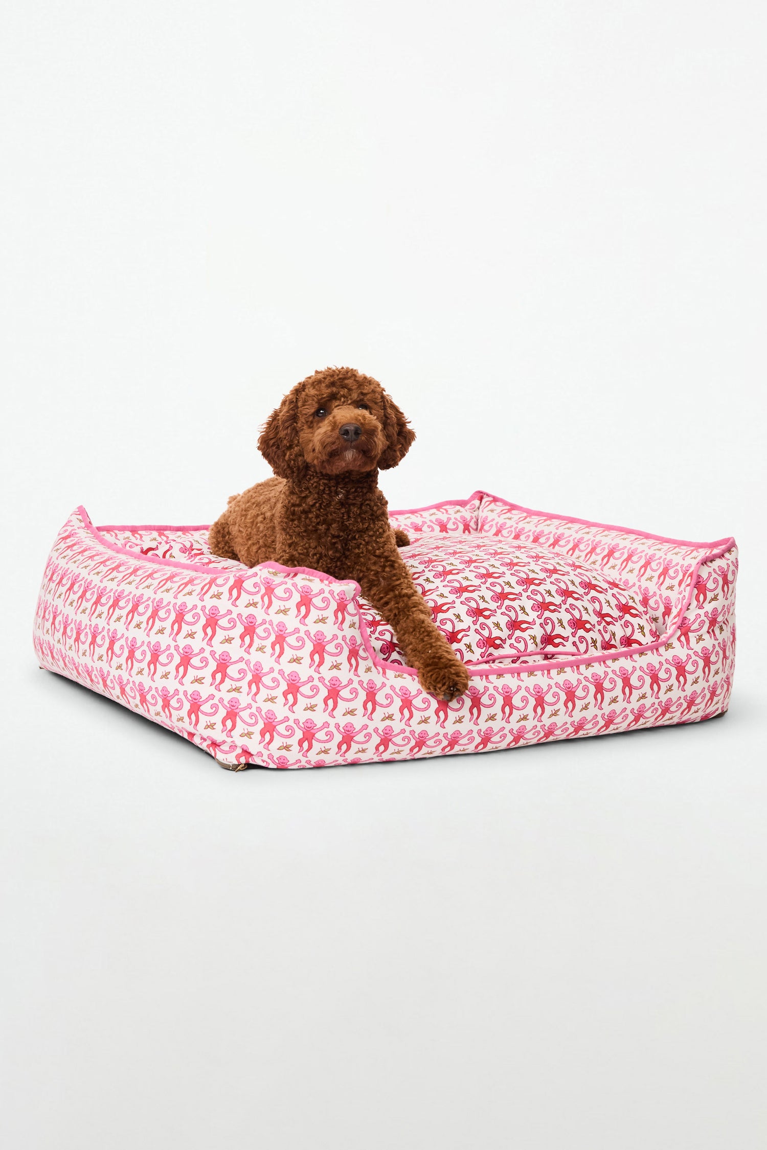 Roller Rabbit Pink Monkey Dog Bed