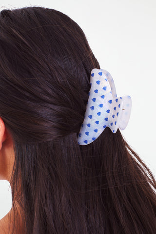Roller Rabbit Blue Hearts Claw Clip