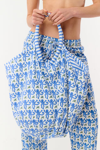 Roller Rabbit Blue Monkey Bondi Bag