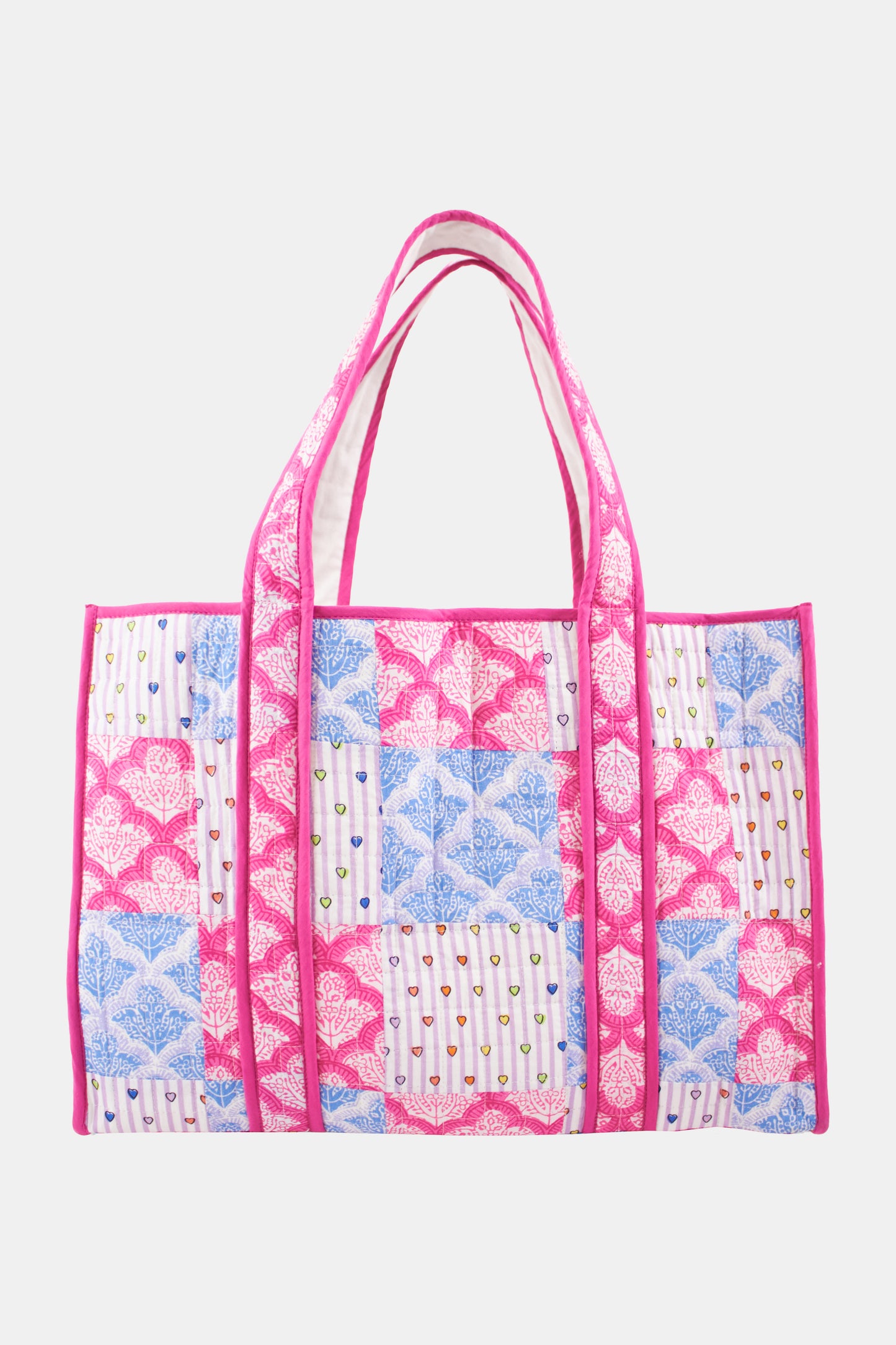 Jemina Hearts Patchwork Quilted Tote