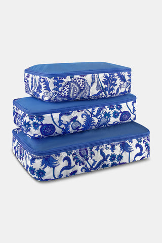 Roller Rabbit Blue Amanda Packing Cubes