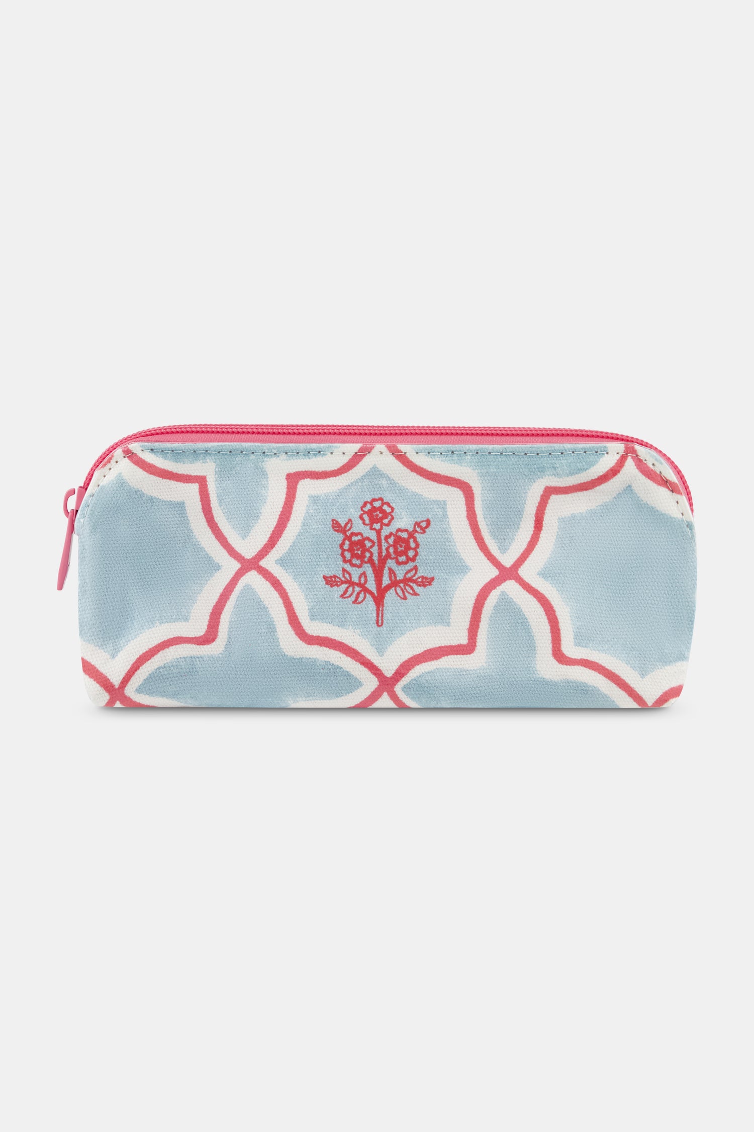 Roller Rabbit Blue Argan Rosebud Makeup Bag 